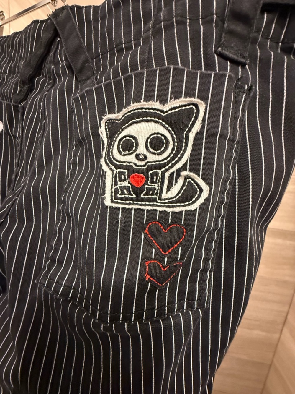 Tripp nyc x Skelanimals Black Pinstripe Capris.